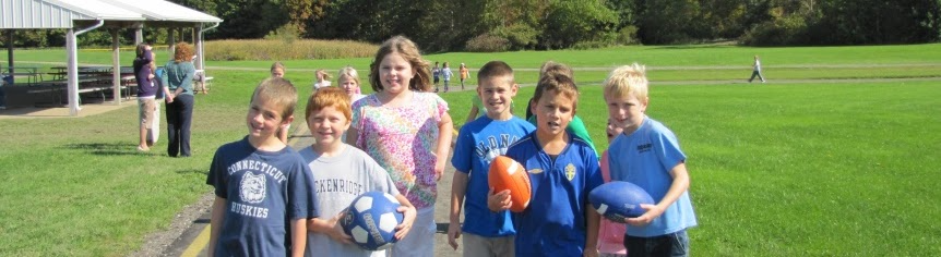 Elementary students playing outside