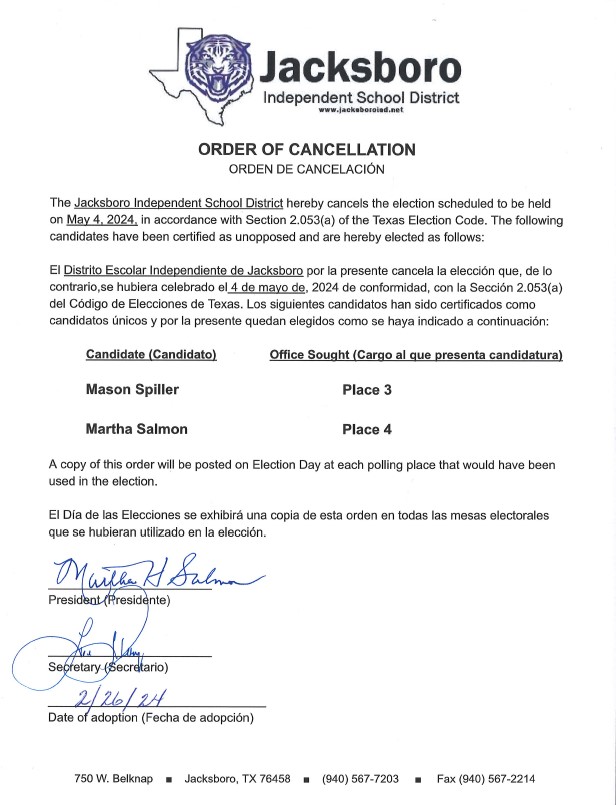 Order to Cancel Election 2024