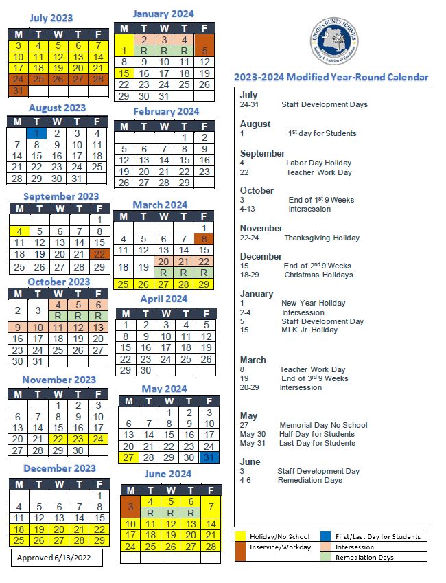 2025 And 2026 School Calendar Union County