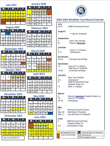 2023-2024 Modified Calendar | Union County Schools