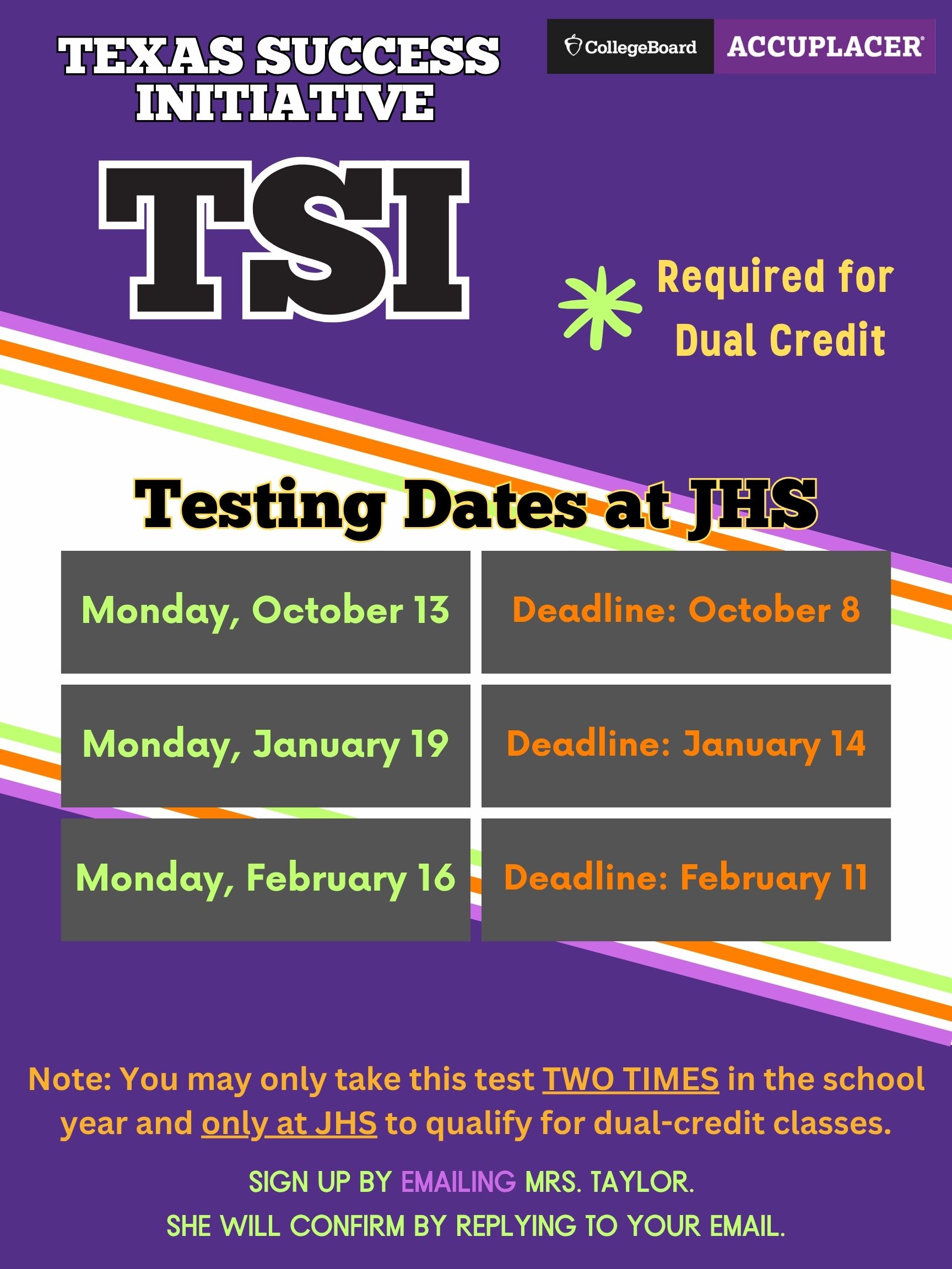 TSI Dates
