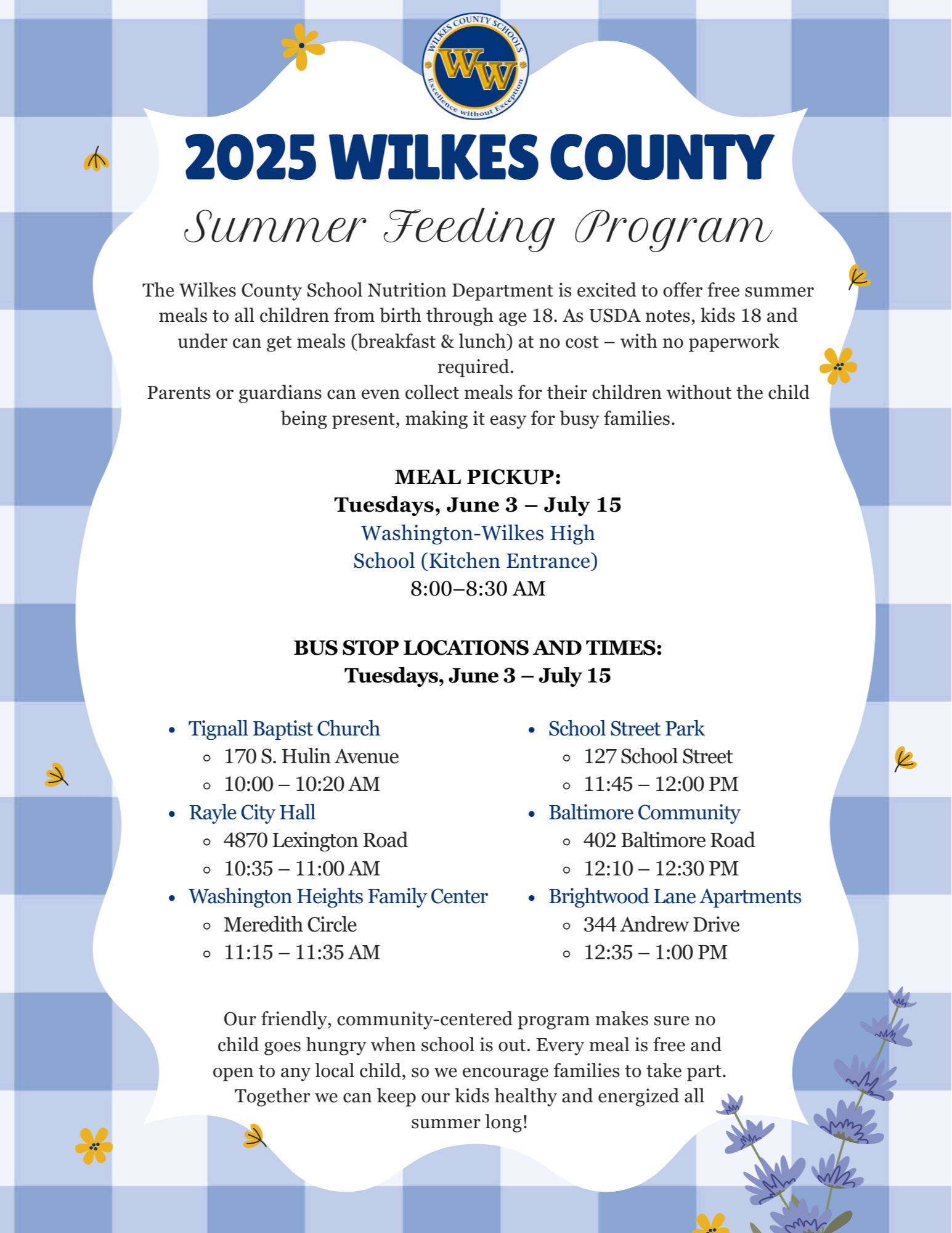 Summer Feeding Info 2025