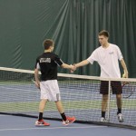 photos of tennis players playing match at court
