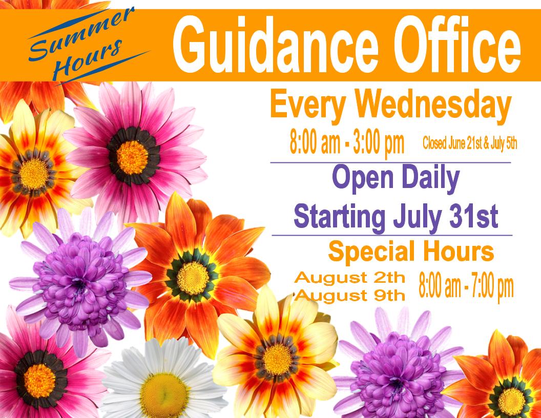 Guidance Summer Hours