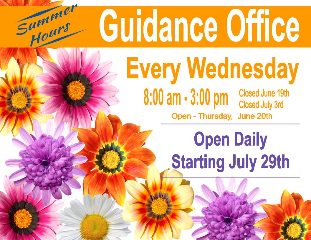 Guidance Summer Office Hours