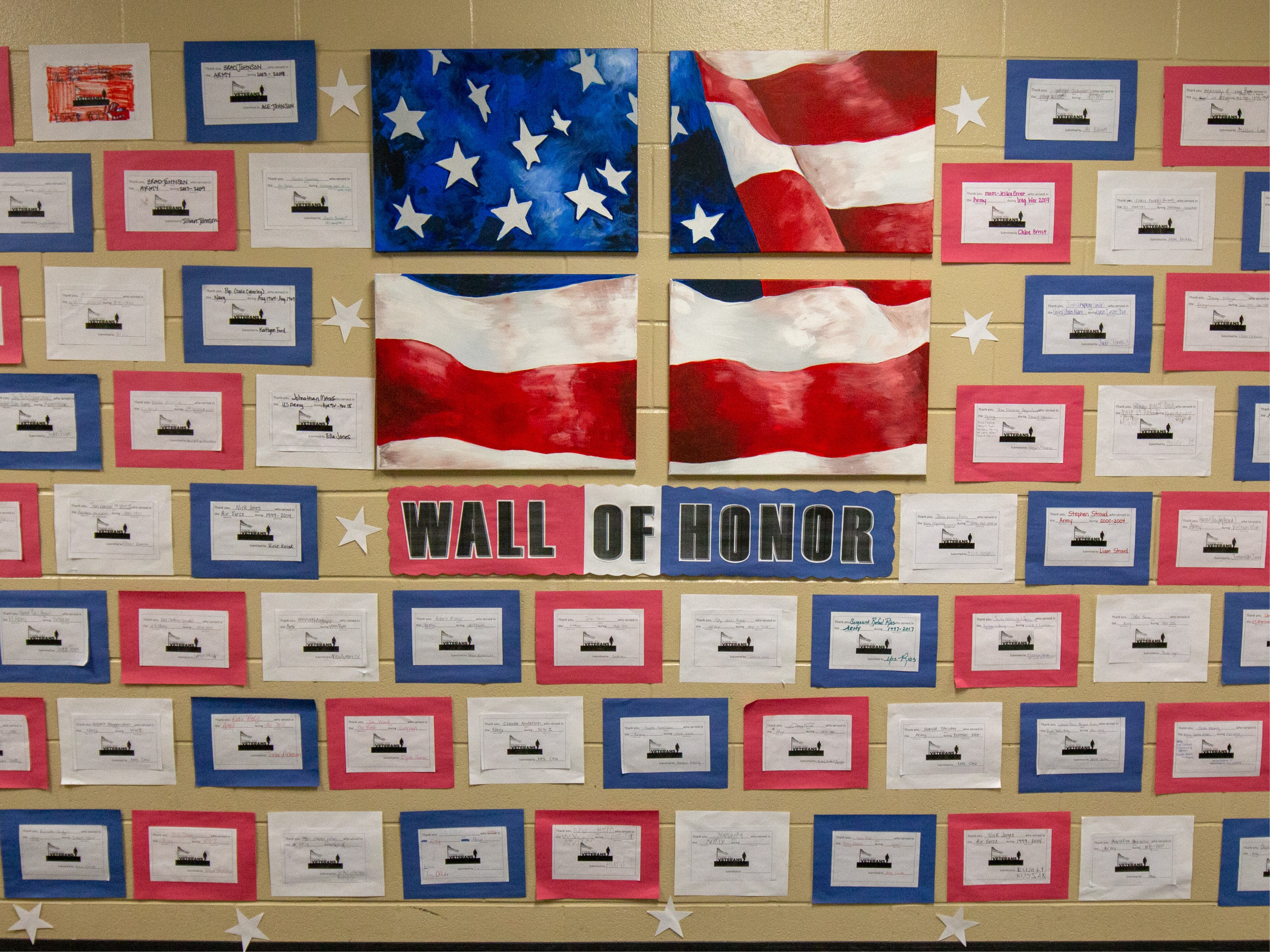 Military wall of honor notes