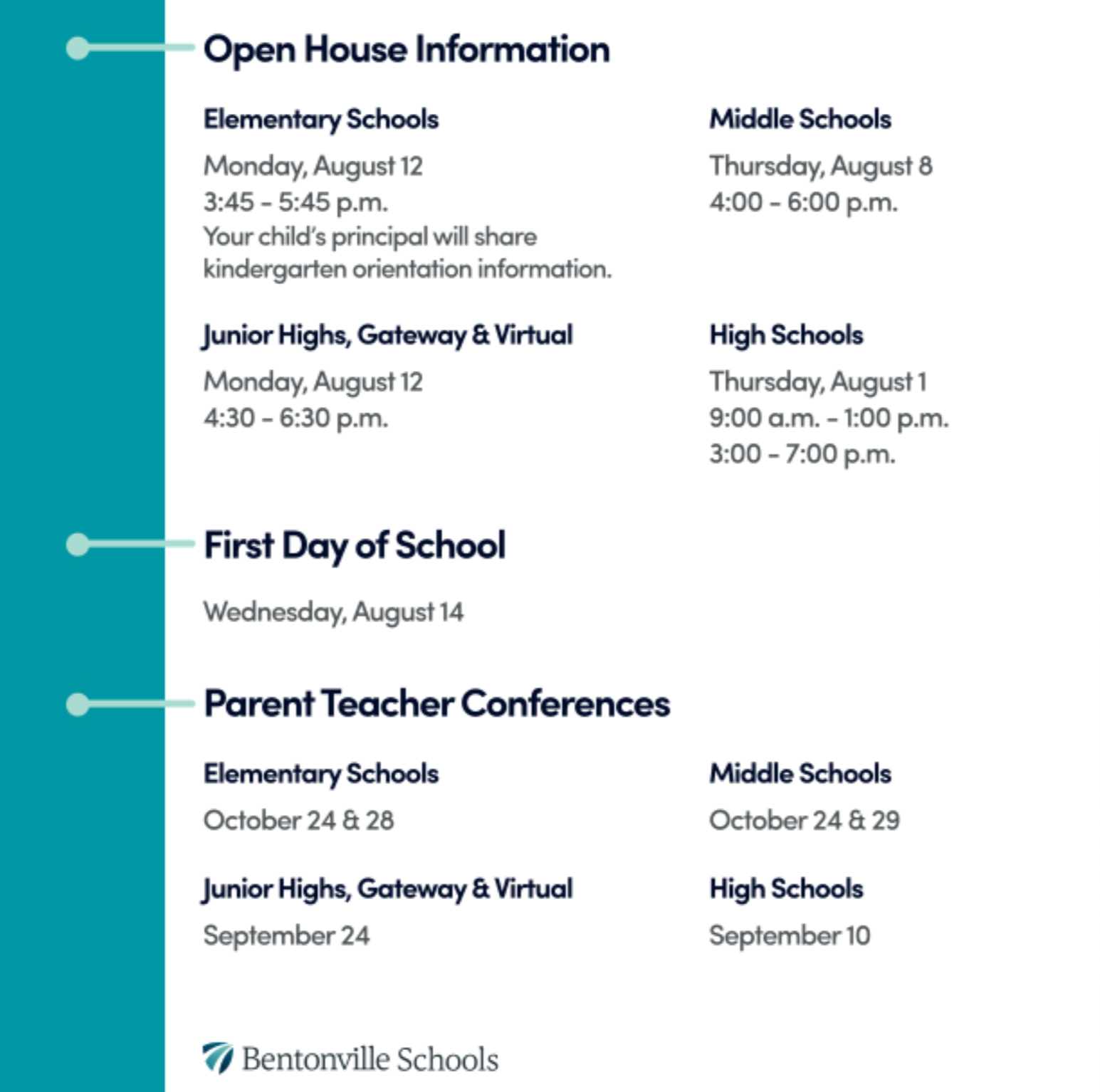 Back To School Information flyer