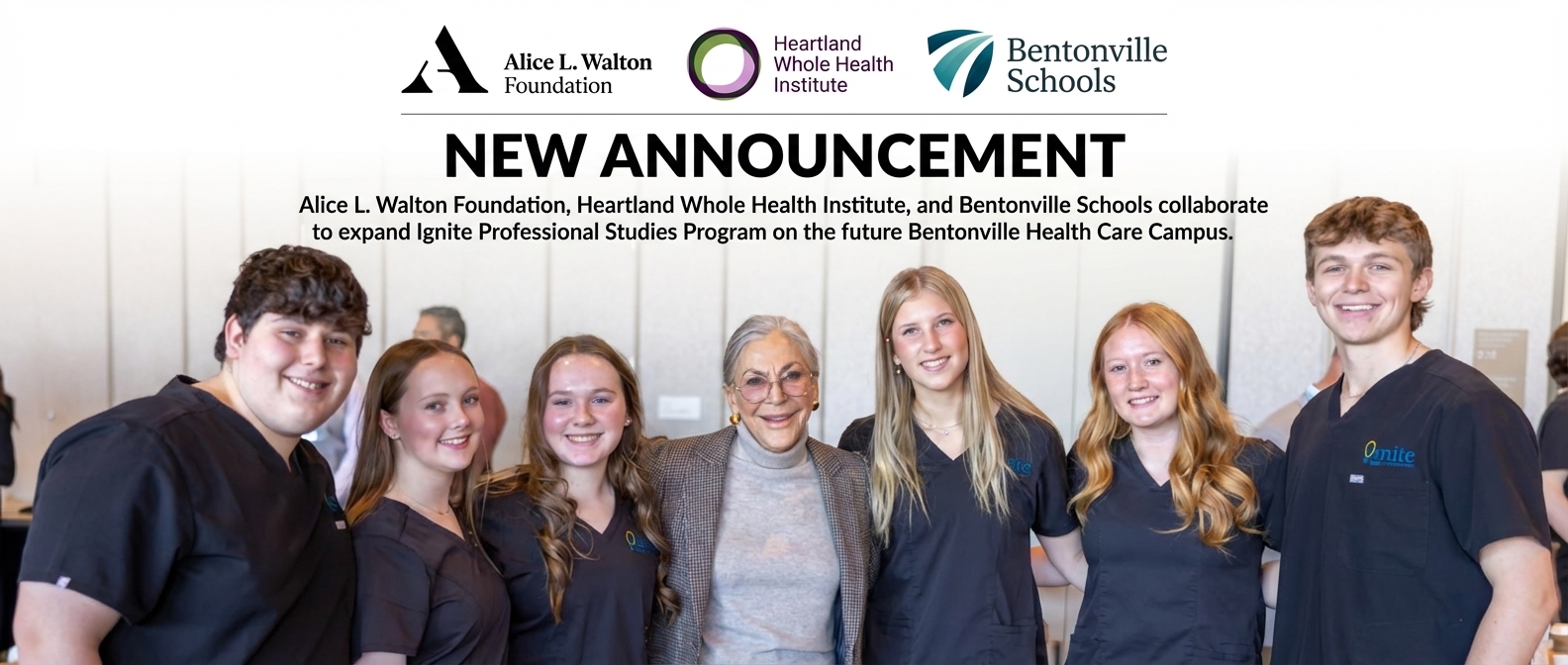 New collaboration with Bentonville Schools, Alice Walton Foundation and Heartland Whole Health Institute