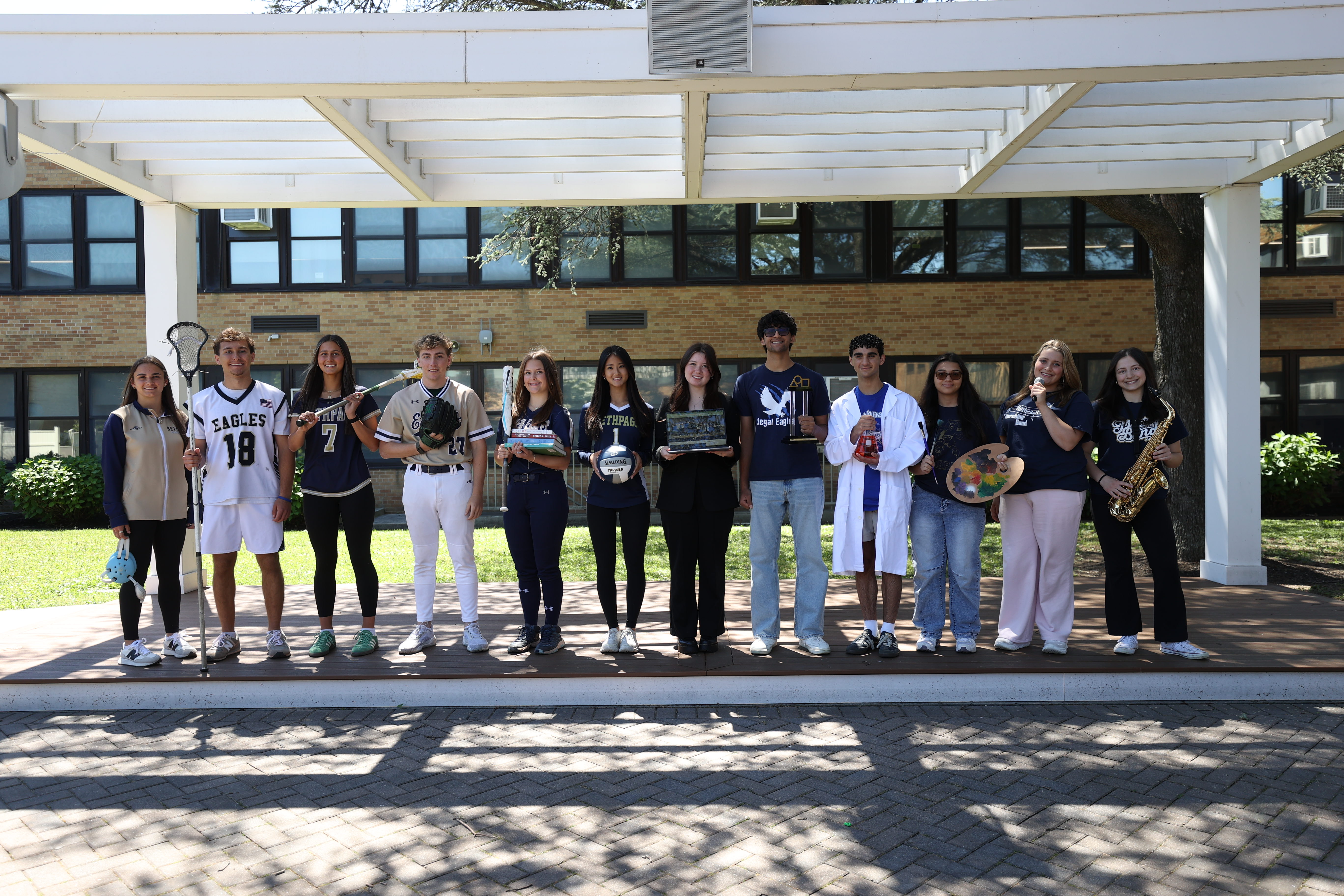 District Banner Representing Cross Section of Bethpage High School Students and Interests