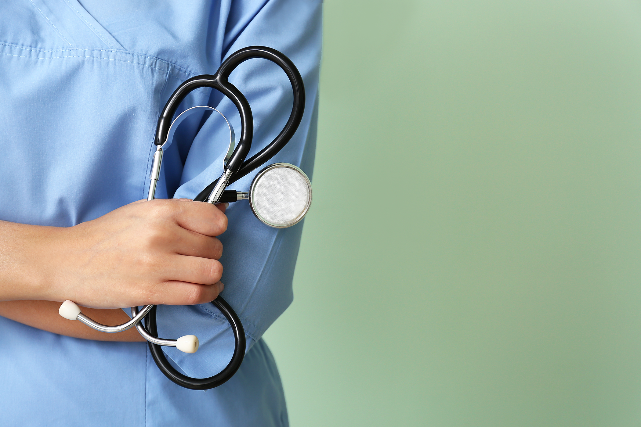 Nurse holding stethoscope 