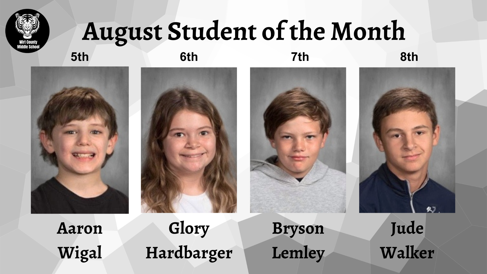 Student of the month winners