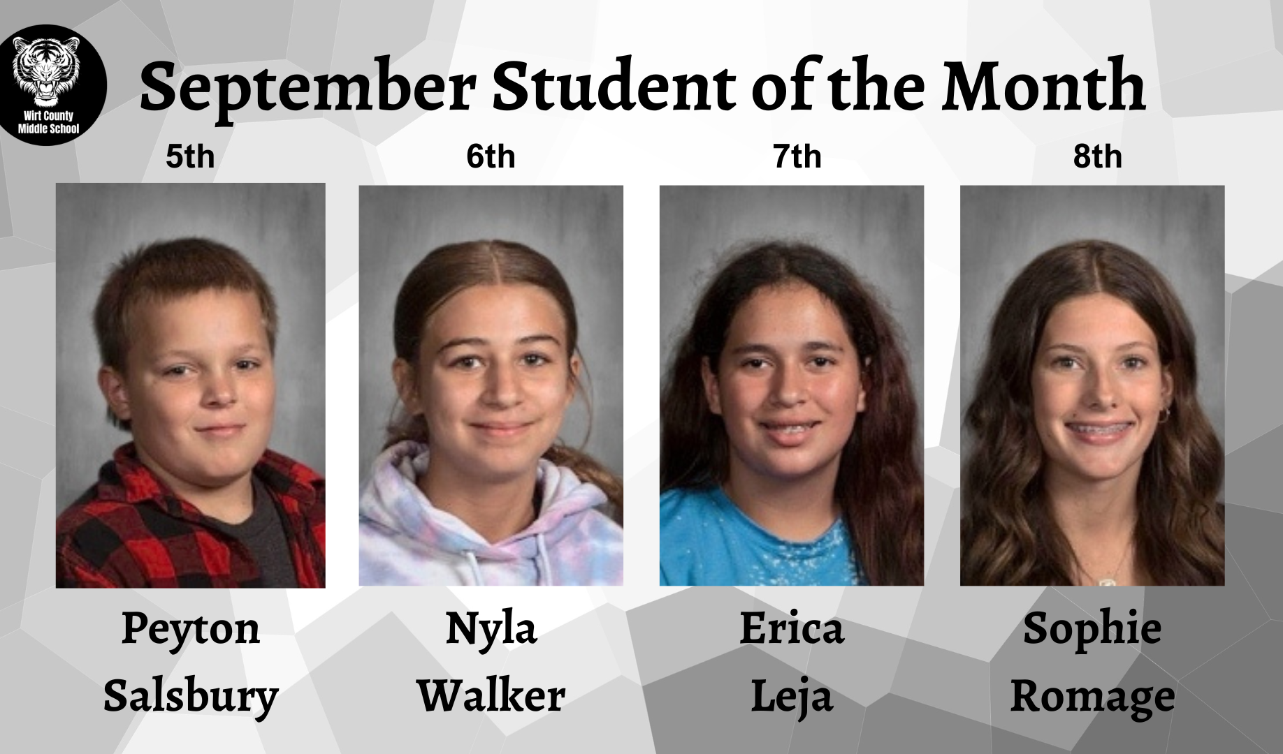 Student of the month winners