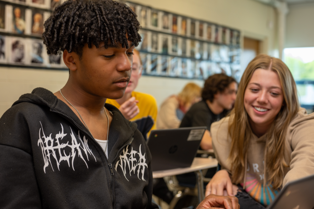 Holyoke High School North Students in Class. 