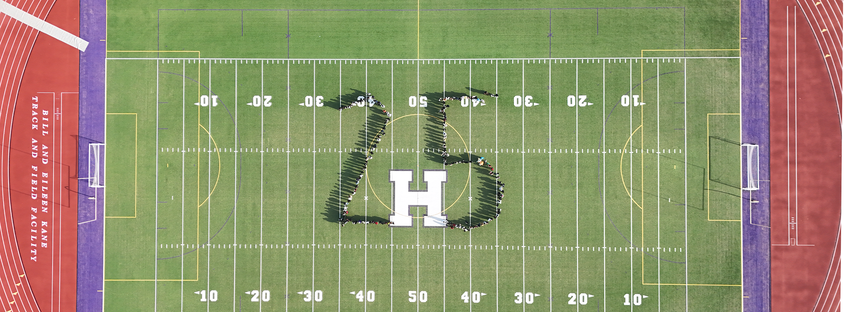 HHS North seniors spell out "25" on the field