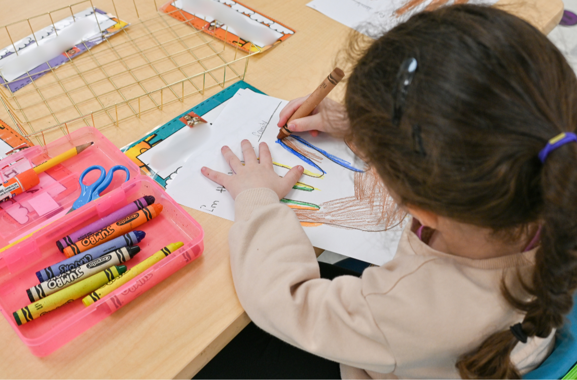 A student works on an art project