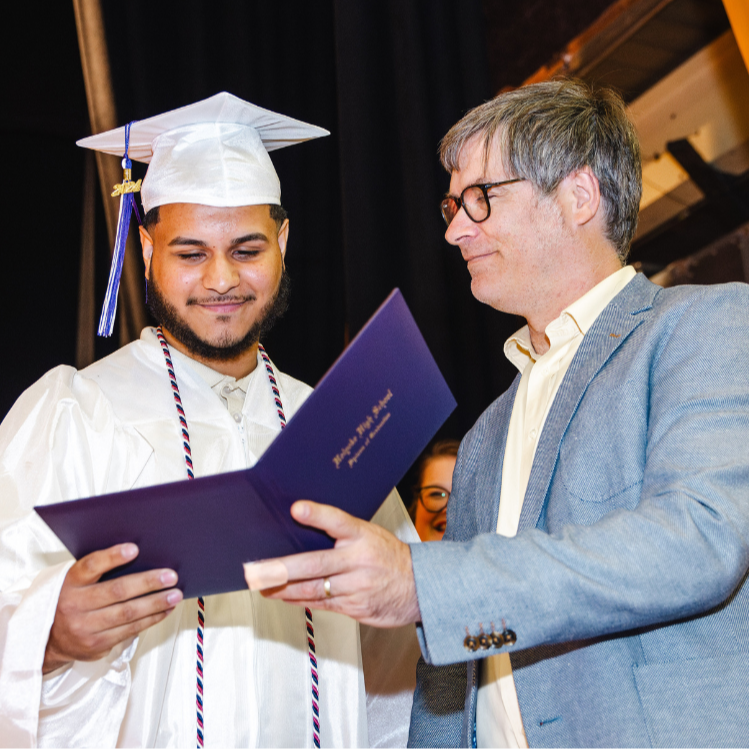 An OA student received his diploma