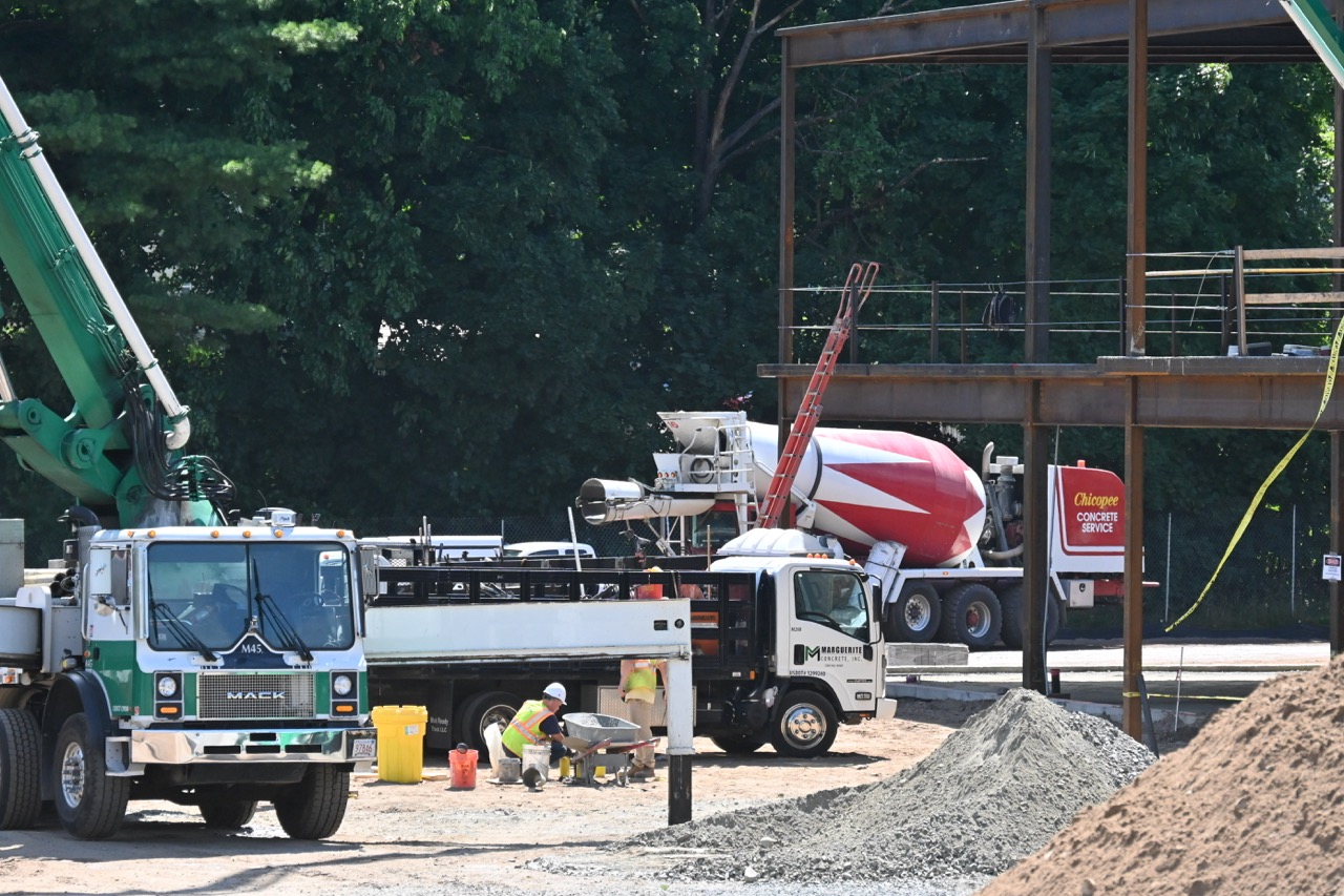 A concrete mixer on site