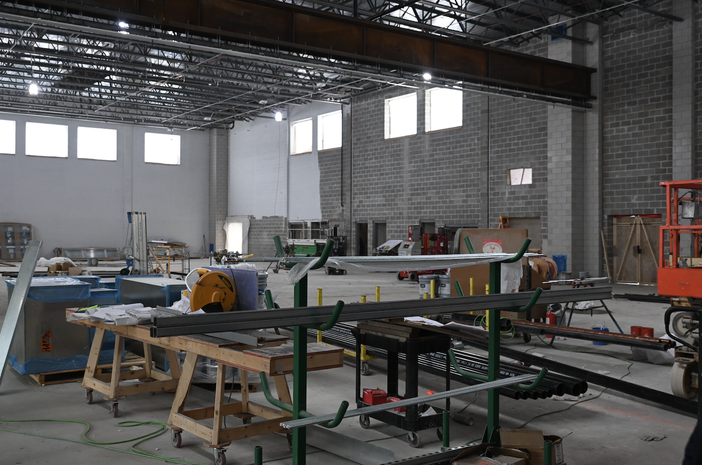 Inside the Peck cafeteria