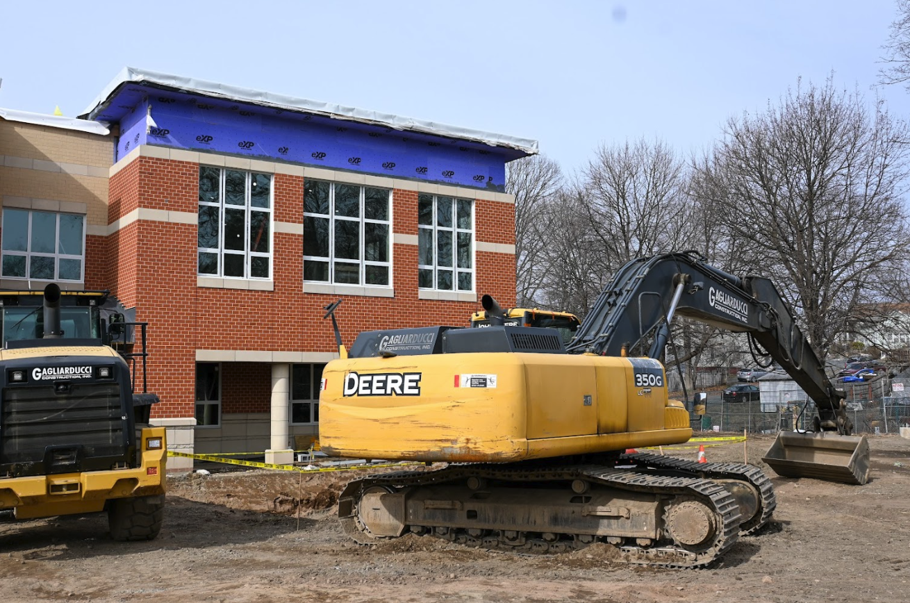 Excavator at construction site