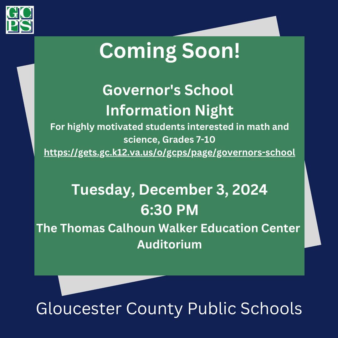 Annual Gov School Information Night Dec 3