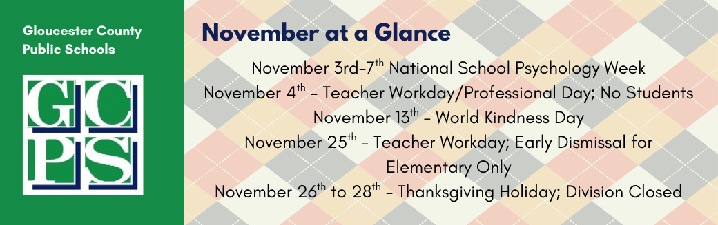 November at a glance