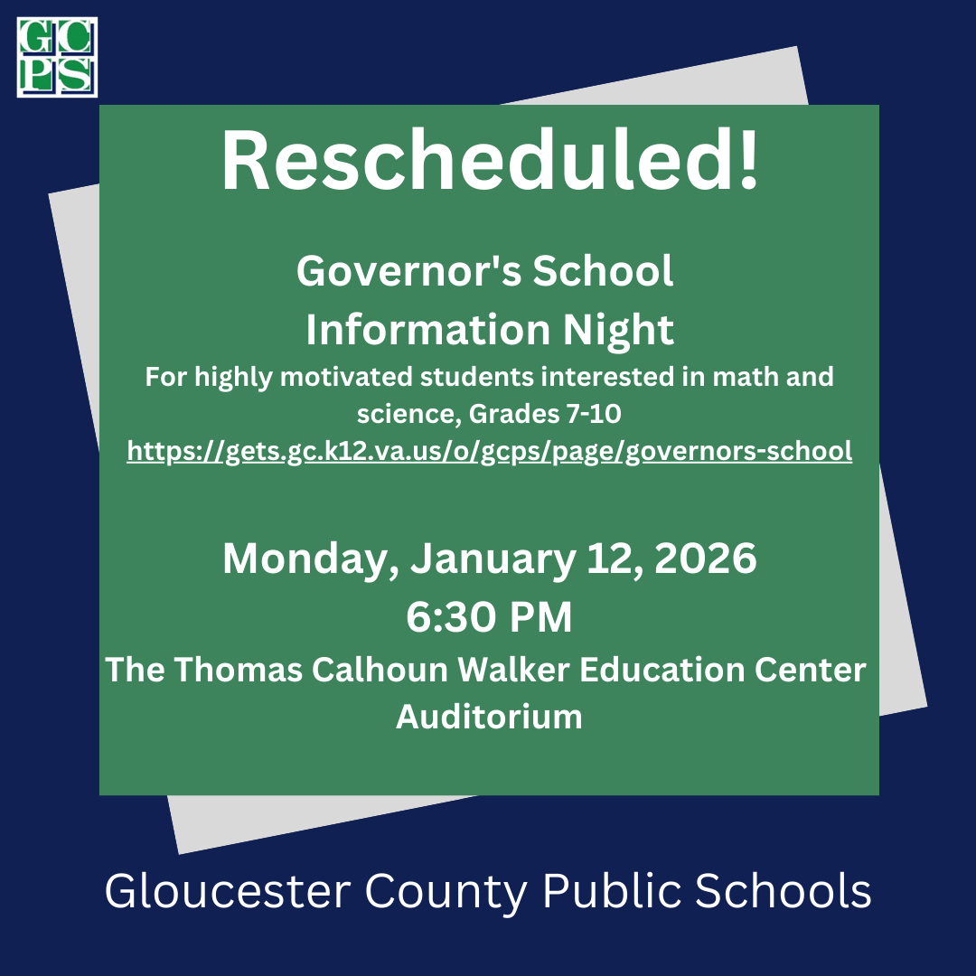 Gov School info night January 12, 2026
