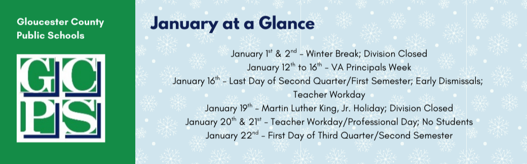 January at a glance