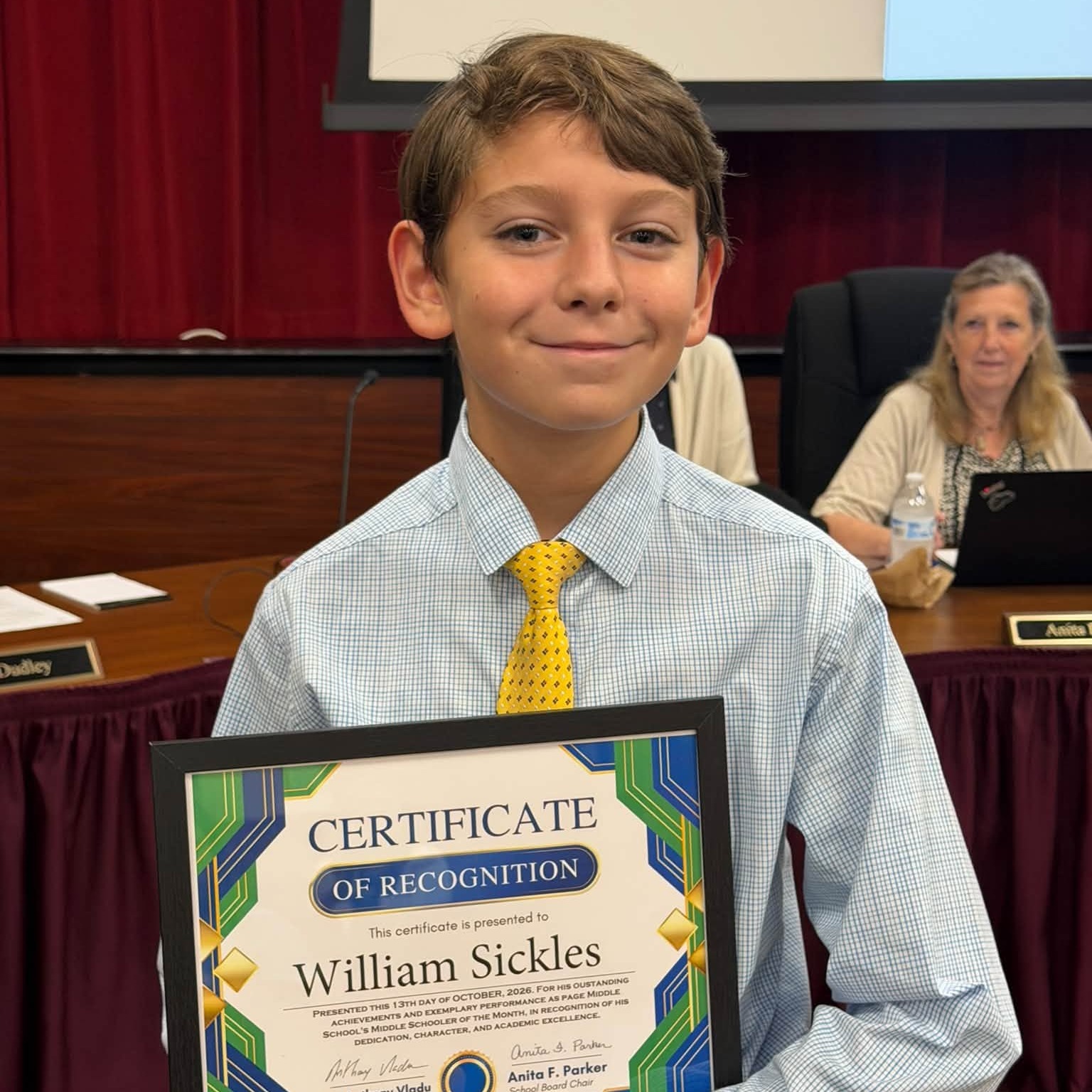 Page eighth grader William Sickles