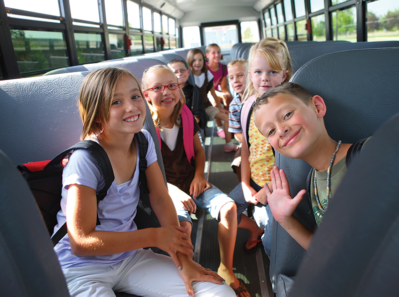 students on the school bus