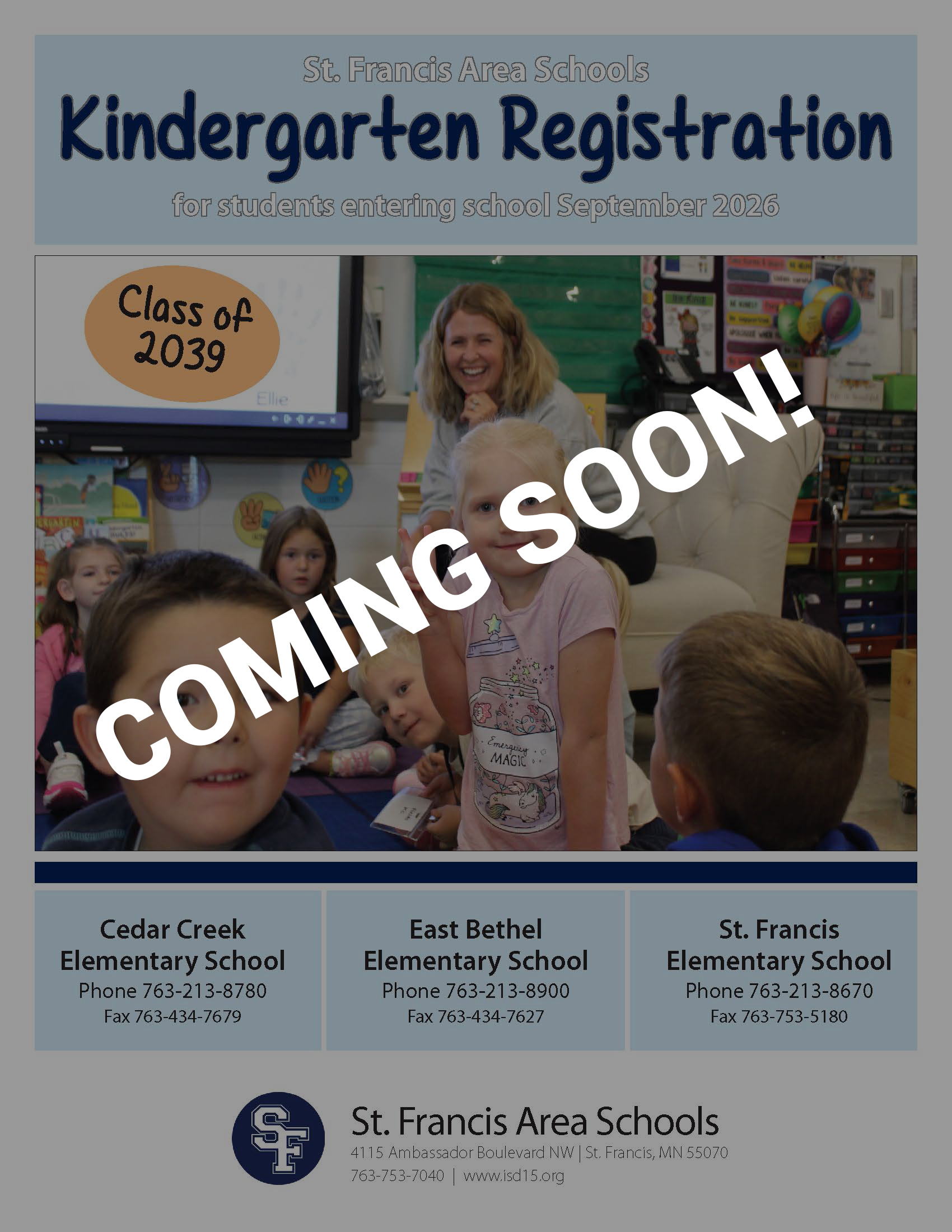 Kinder Registration 2026 Coming Soon