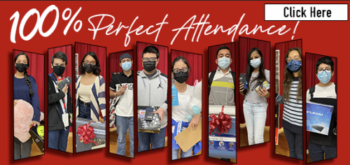 100% perfect attendance people collage