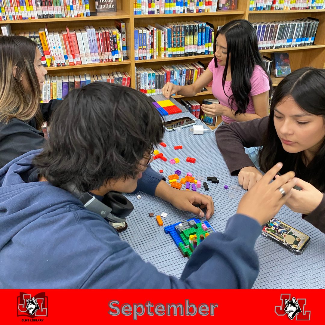 students playing with bricks in library