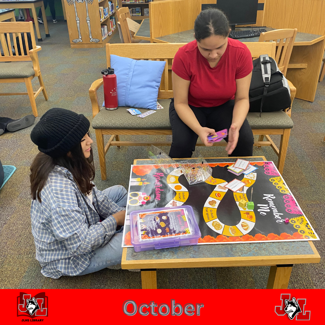 students in library