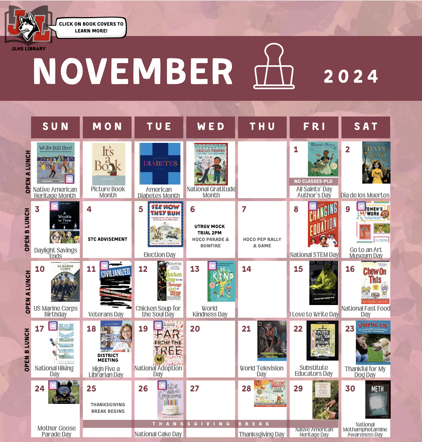 November Library Calendar