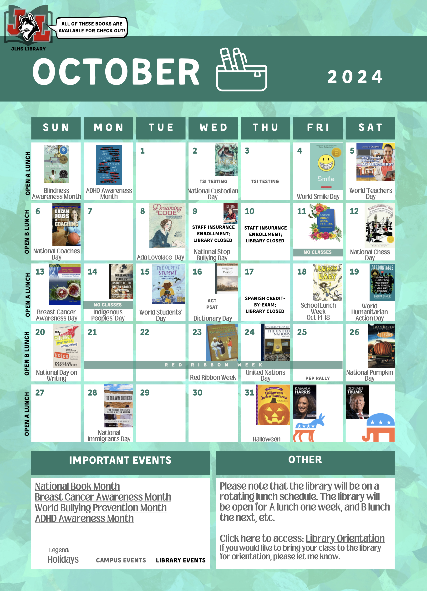 September Library Calendar