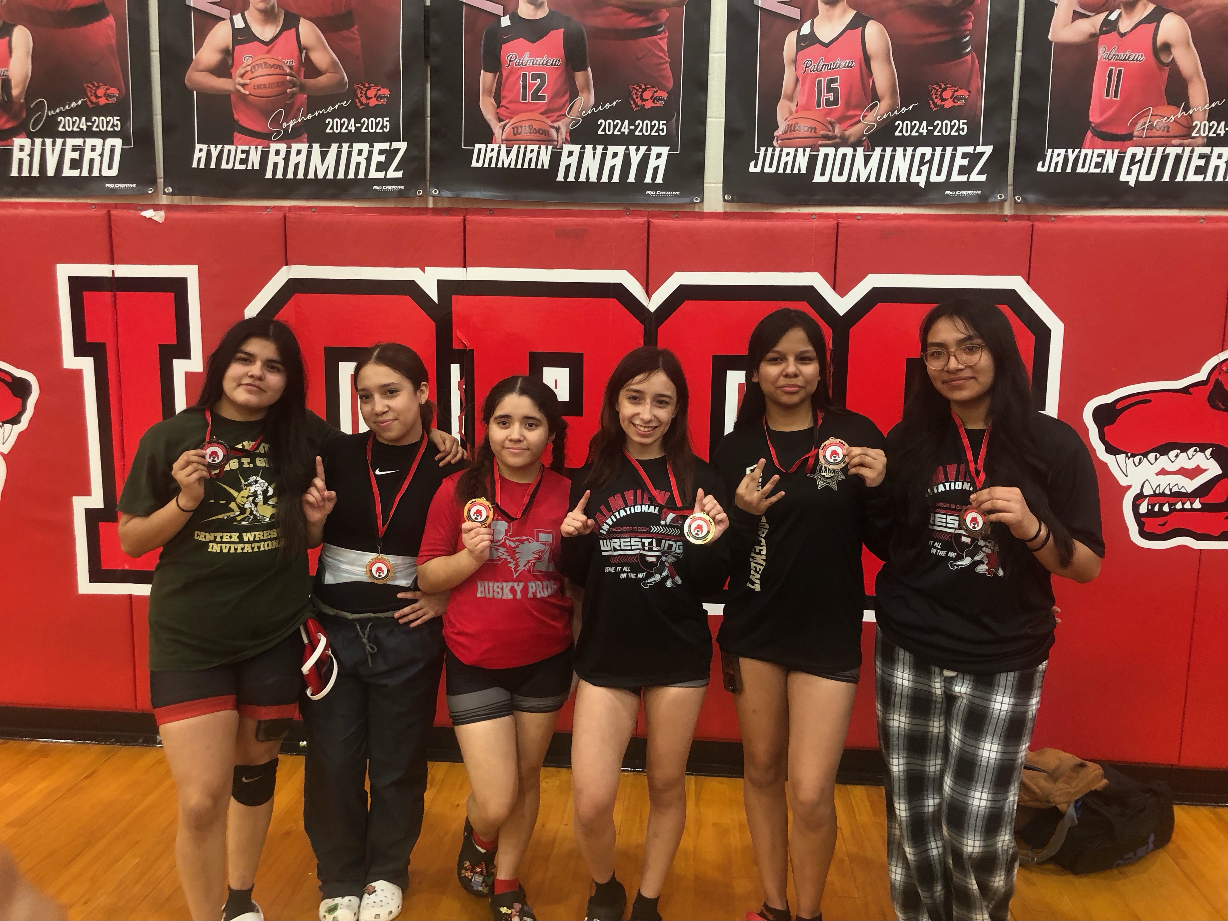 Girls Wrestling team with medals