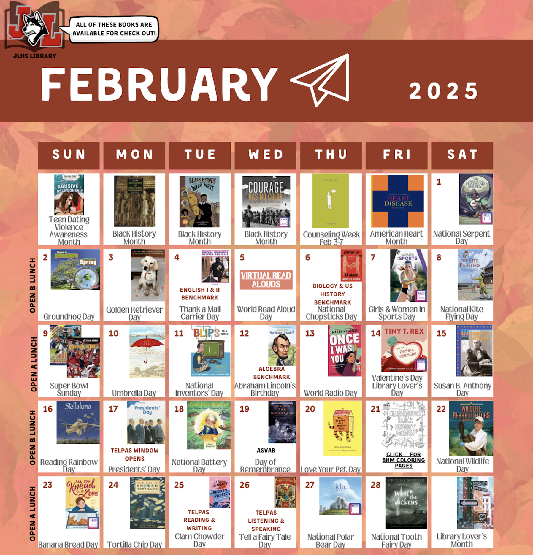 February 25 Library Calendar