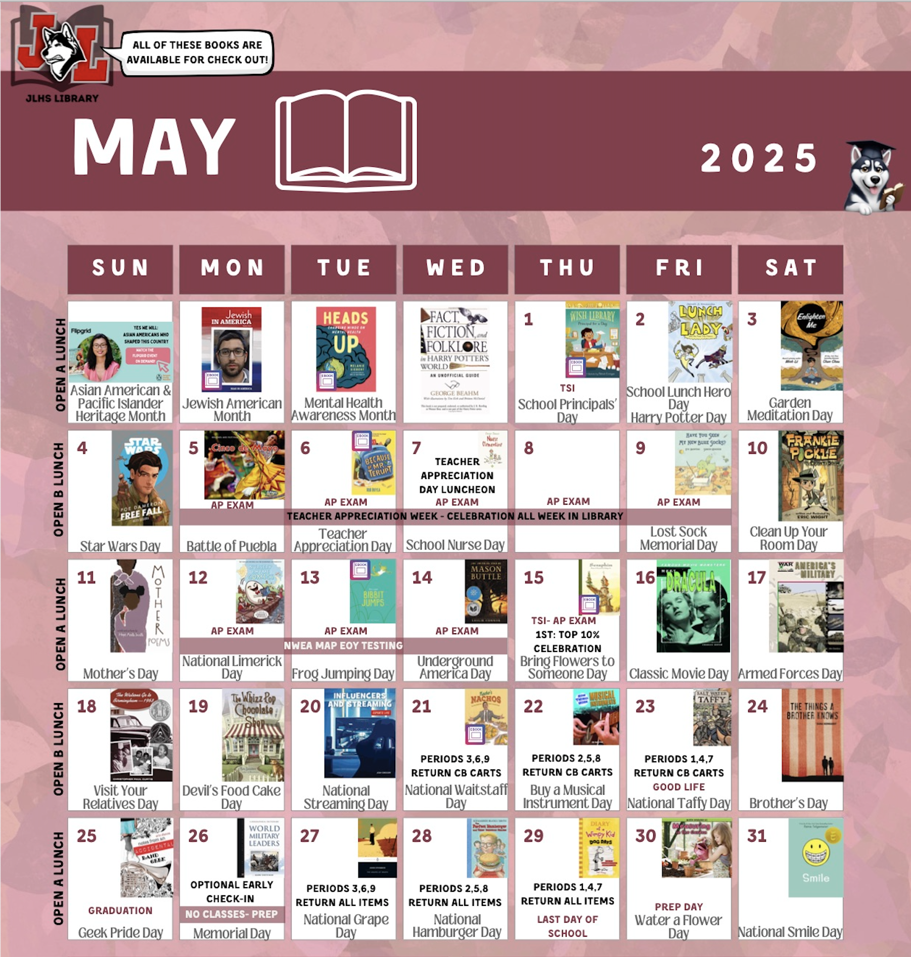 May Library Calendar- 2025