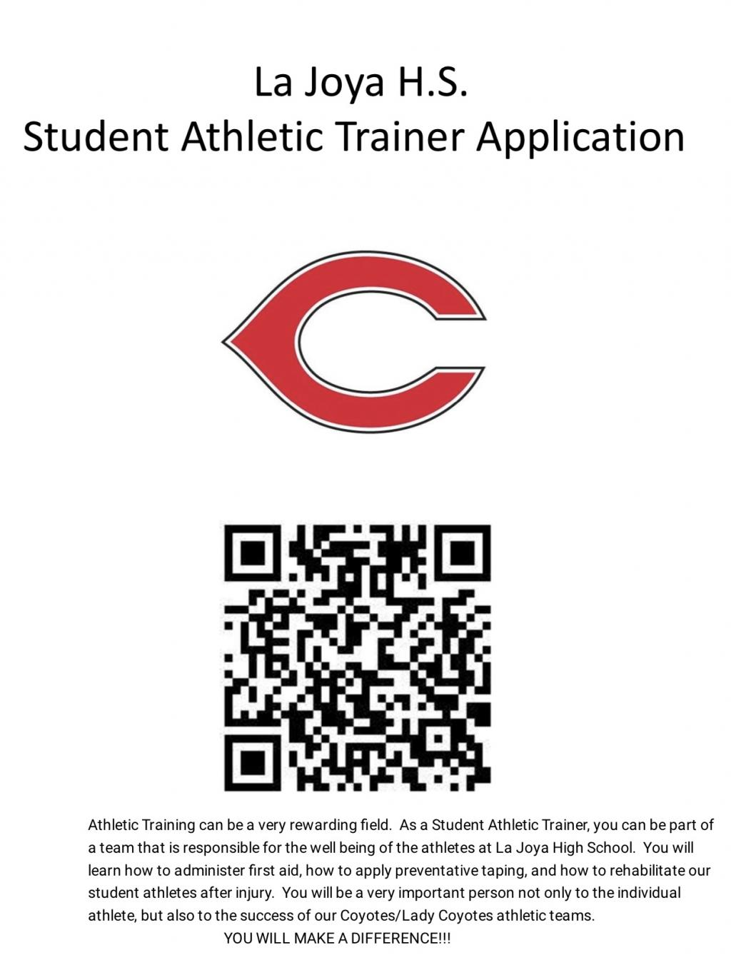 La Joya HS Student Athletic Trainer Application