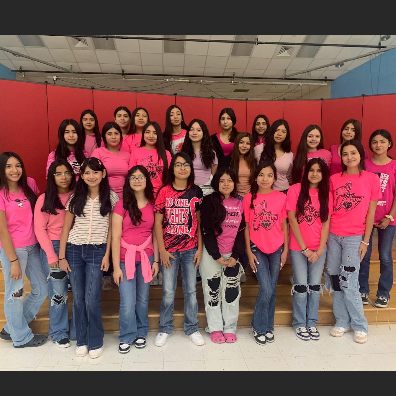 Students wear pink for breast cancer awareness