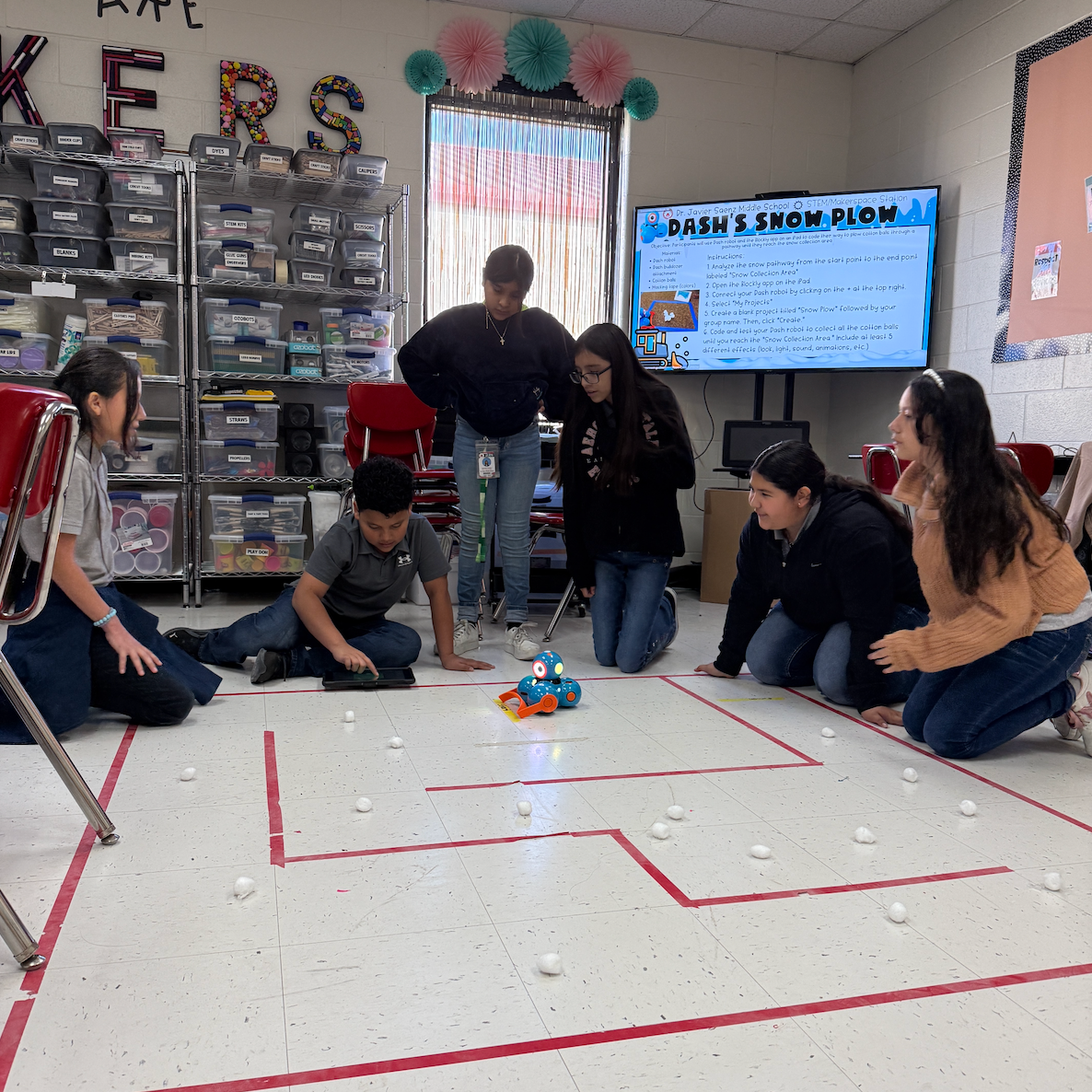 Students participating in Hour of Code