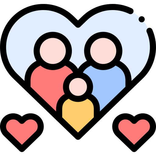 family icon with heart