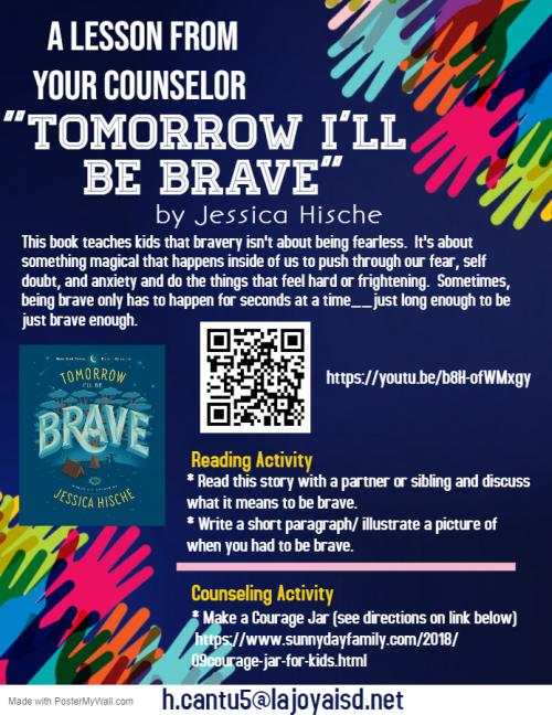 "Tomorrow I'll Be Brave" QR Code and Activities