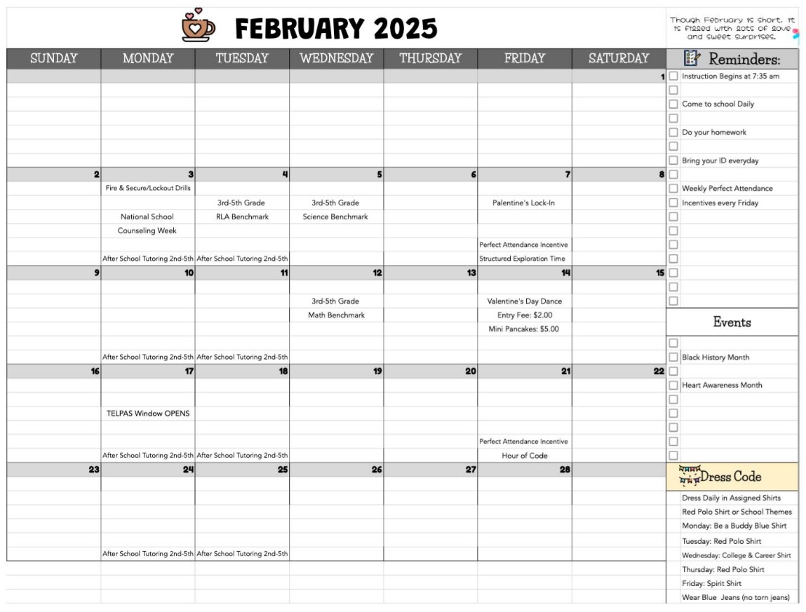 February Calendar