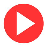 play button: red circle with white triangle facing to the right