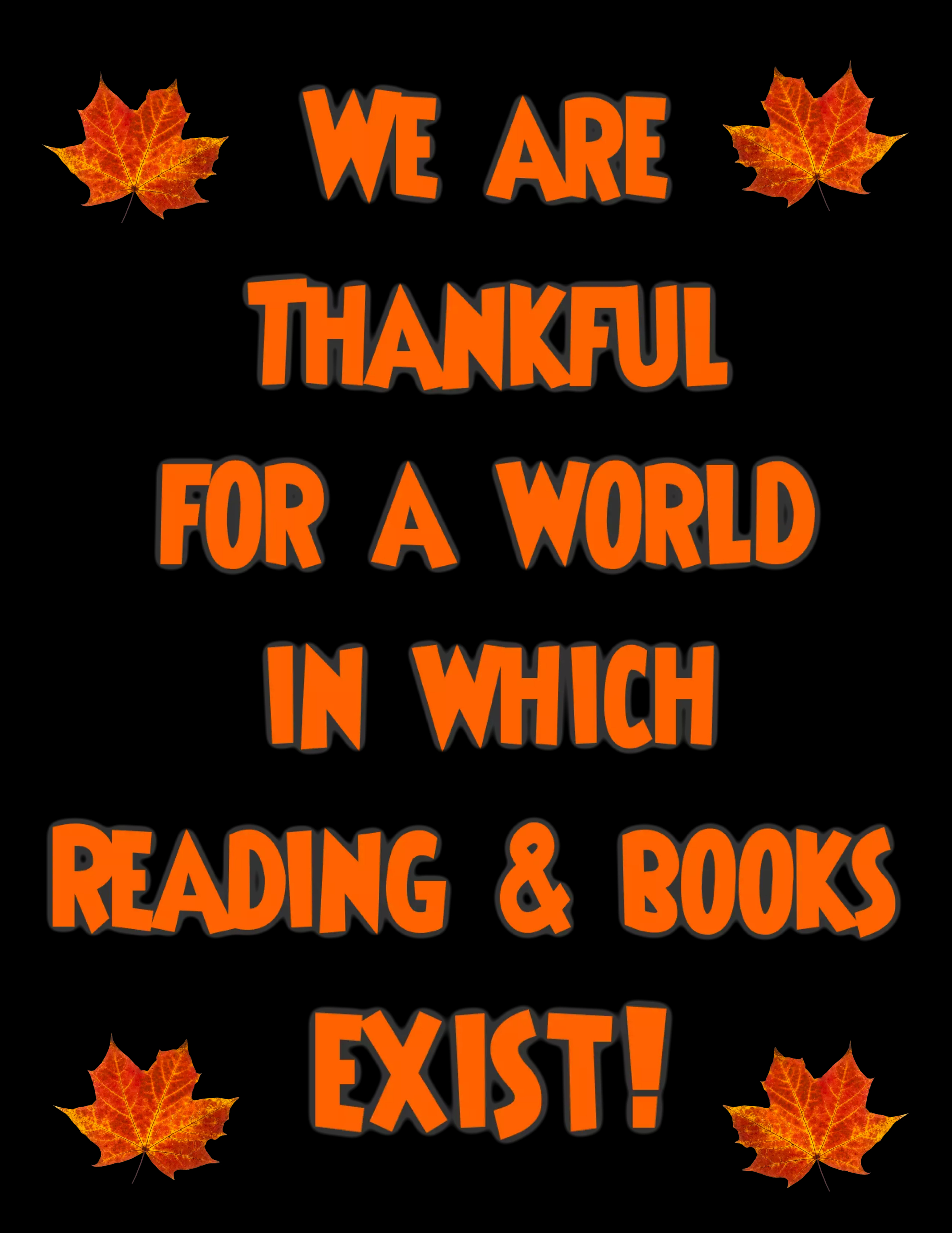 Thankful for books and reading flyer