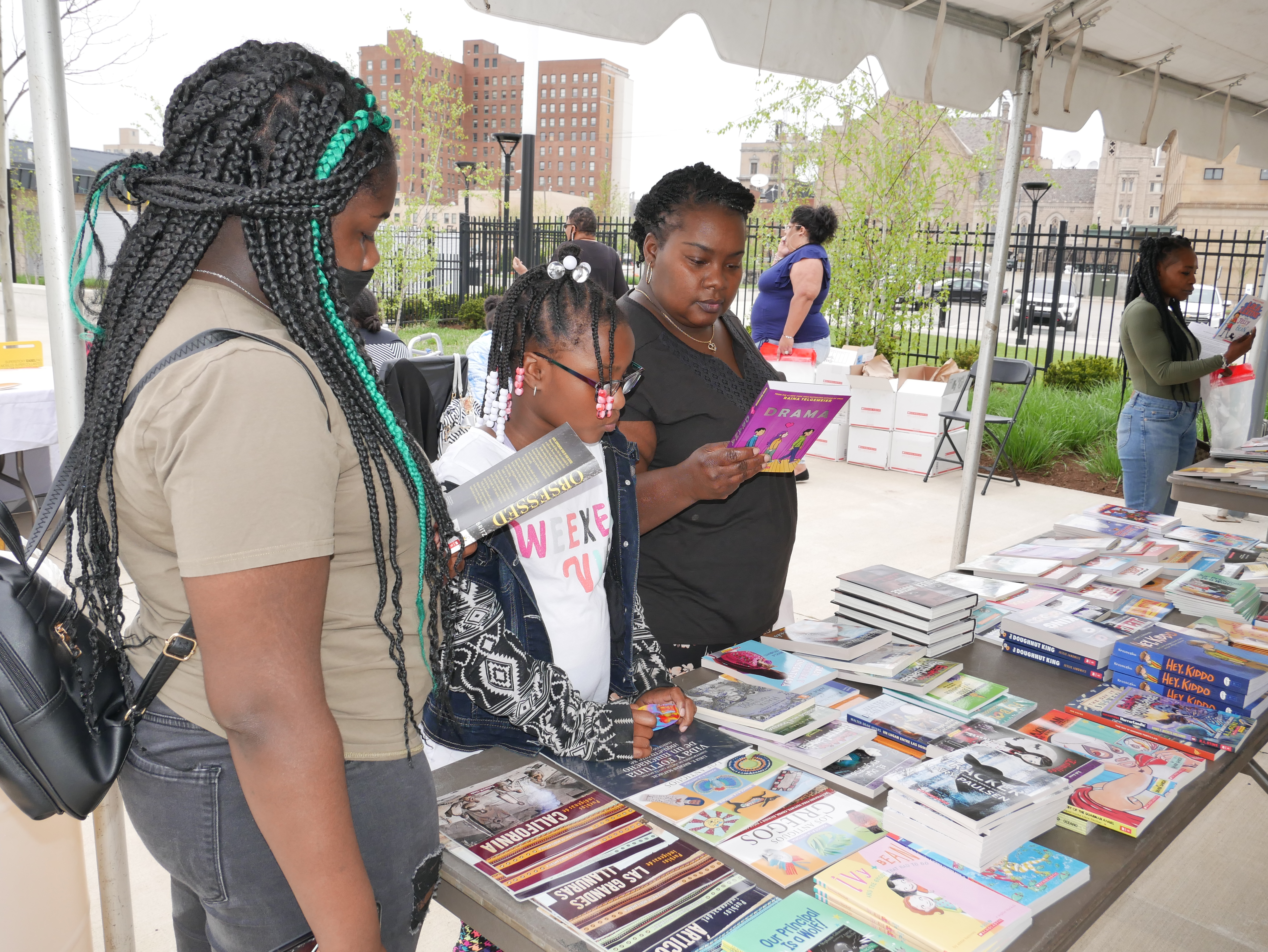 A family attends the Literacy Arts Expo presented by Parent Pathways 
