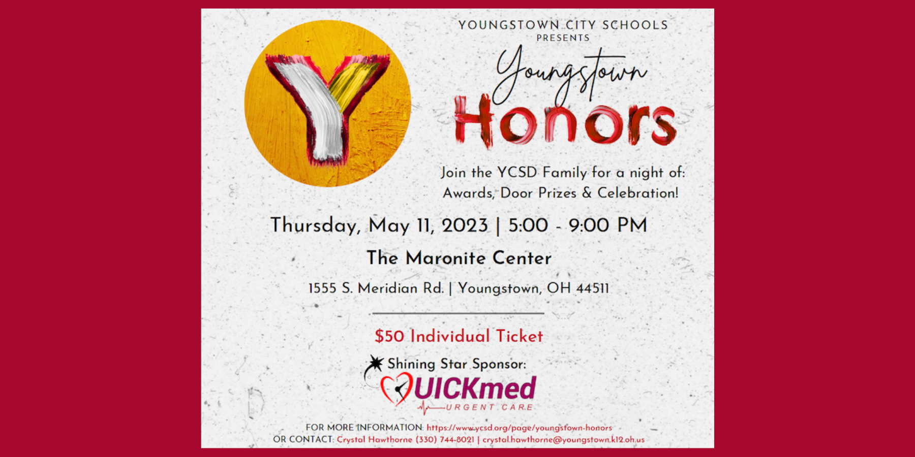 Youngstown honors invitation 