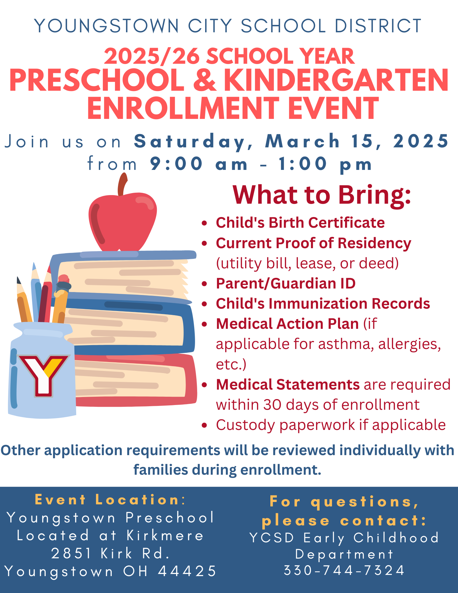 Preschool and Kindergarten Enrollment Event Flyer 