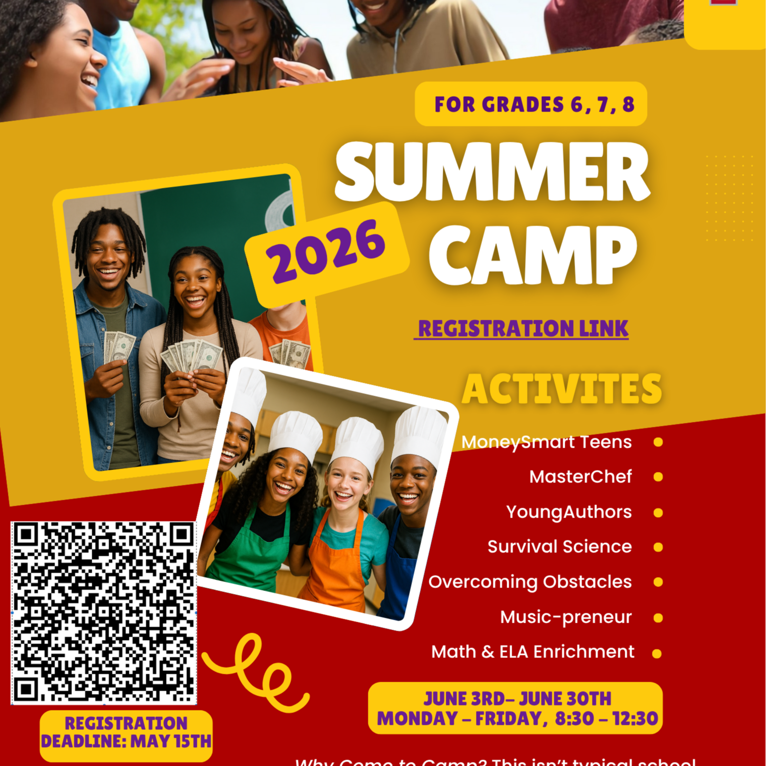 photo of middle school camp flyer